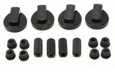 Universalus viryklės (dujinės) rankenėlių komplektas (4vnt) juodas (black)
